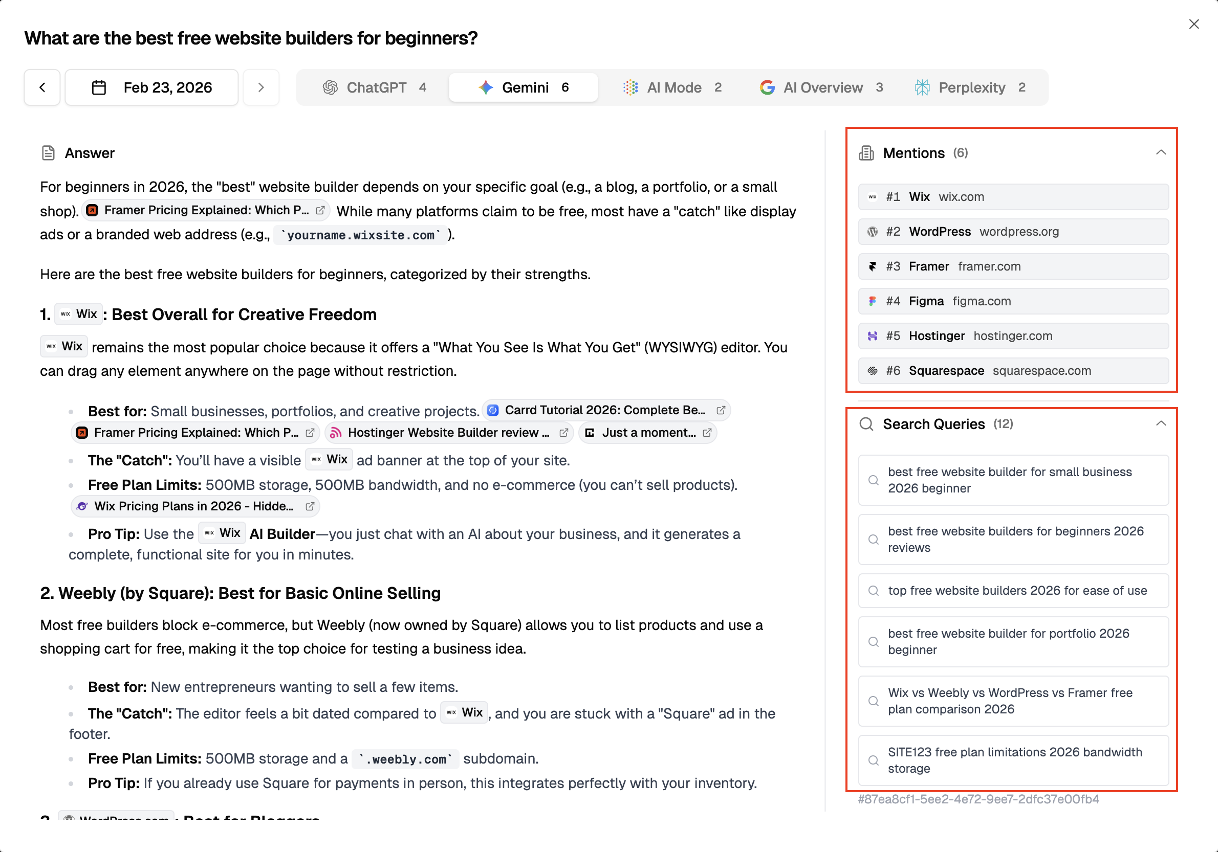 Brand mentions and background search queries
